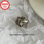 Hypoallergenic Retro Distressed Punk Style Open Ring