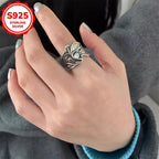 Hypoallergenic Retro Distressed Punk Style Open Ring