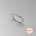 925 Sterling Silver I U Engraved Ring Vintage Style Daily Wear Valentine'S Gift