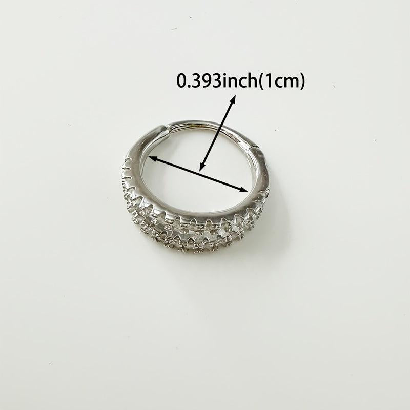 Double Layer Cubic Zirconia Piercing Ring Set