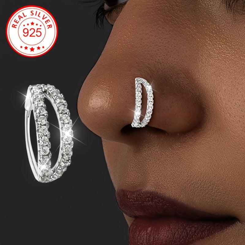 Double Layer Cubic Zirconia Piercing Ring Set