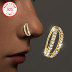 Double Layer Cubic Zirconia Piercing Ring Set