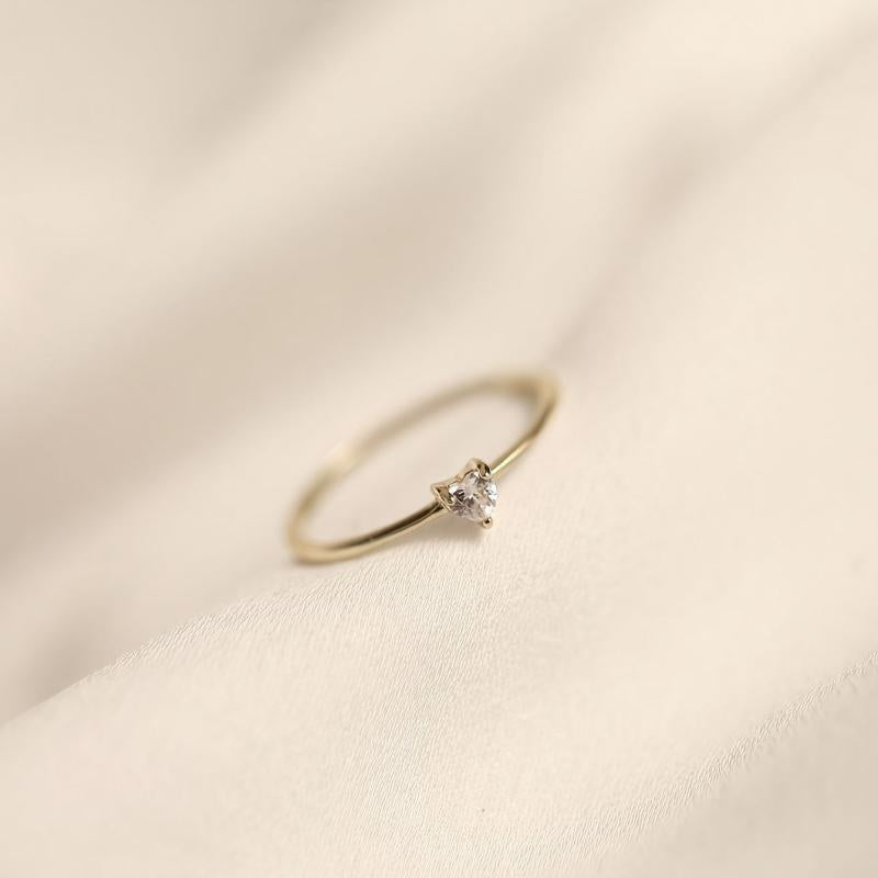 S925 Sterling Silver Heart Ring 18K Golden Plated CZ Jewelry for Women