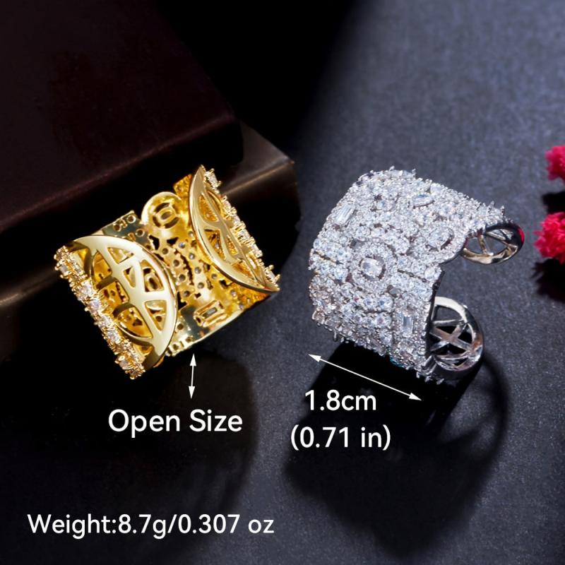 Vintage Large Zirconia Engagement Ring for Brides