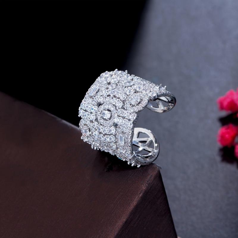 Vintage Large Zirconia Engagement Ring for Brides