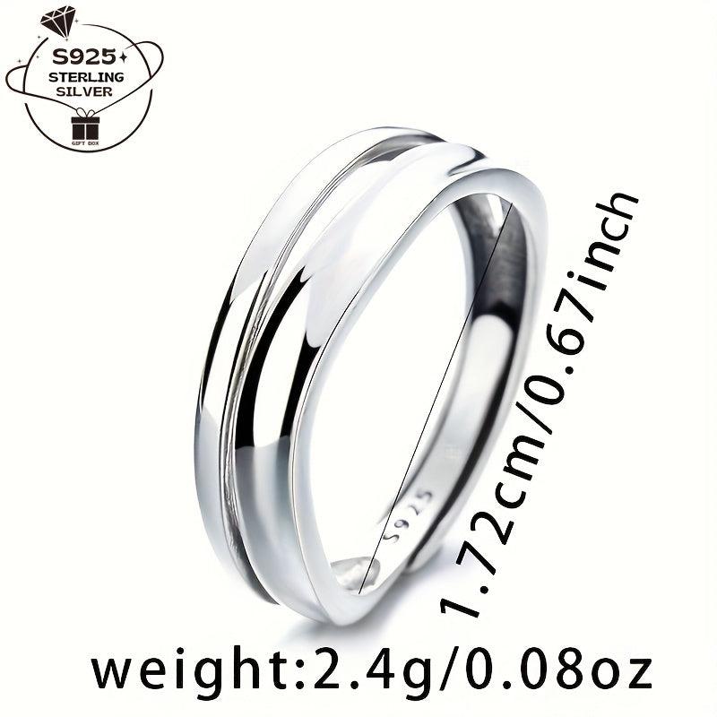 925 Silver Adjustable Wave Ring Symbolizing Endless Love