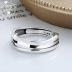 925 Silver Adjustable Wave Ring Symbolizing Endless Love