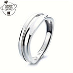 925 Silver Adjustable Wave Ring Symbolizing Endless Love