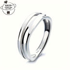 925 Silver Adjustable Wave Ring Symbolizing Endless Love