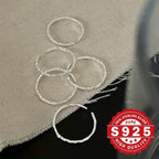 S925 Pure Silver Open Ring with Textured Band for Women