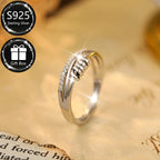 S925 Silver Adjustable Women's Open Ring Luck Beads Relax Ring