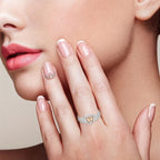 S925 Sterling Silver Two-tone Electroplated Heart Mom's Ring for Women