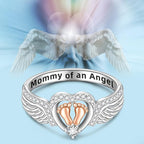 S925 Sterling Silver Two-tone Electroplated Heart Mom's Ring for Women