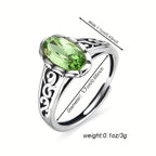 Vintage Infinity Hollow S925 Silver Zirconia Ring August Birthstone Gift