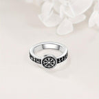 S925 Sterling Silver Viking Rune Ring Gothic Ring 8