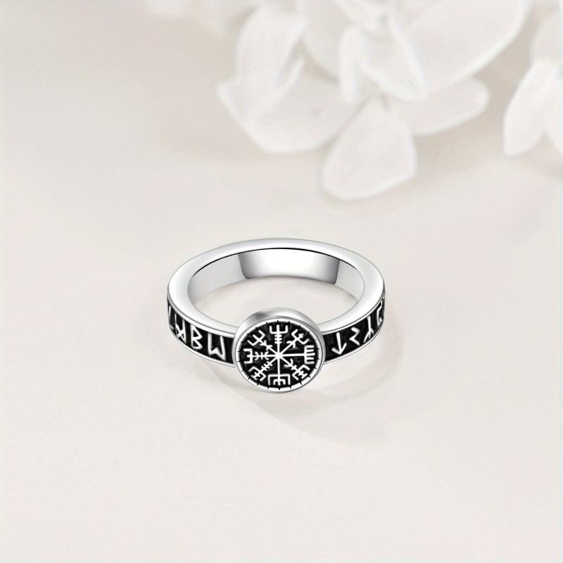 S925 Sterling Silver Viking Rune Ring Gothic Ring 8