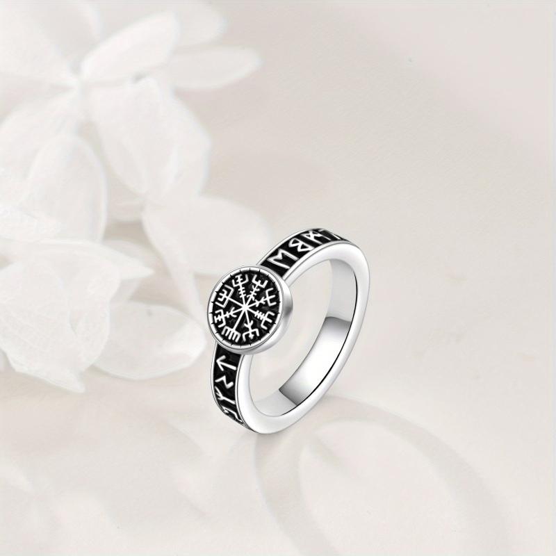S925 Sterling Silver Viking Rune Ring Gothic Ring 8