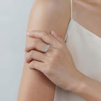 925 Sterling Silver Moissanite Engagement Ring 2ct D VVS Round Cut Wedding Ring