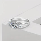 925 Sterling Silver Moissanite Engagement Ring 2ct D VVS Round Cut Wedding Ring