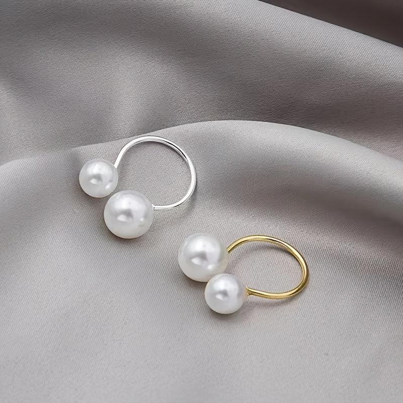 Minimalist Baroque Pearl Open Ring
