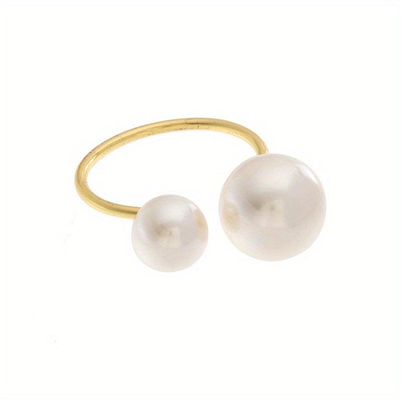 Minimalist Baroque Pearl Open Ring