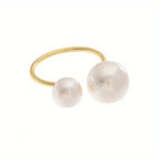 Minimalist Baroque Pearl Open Ring