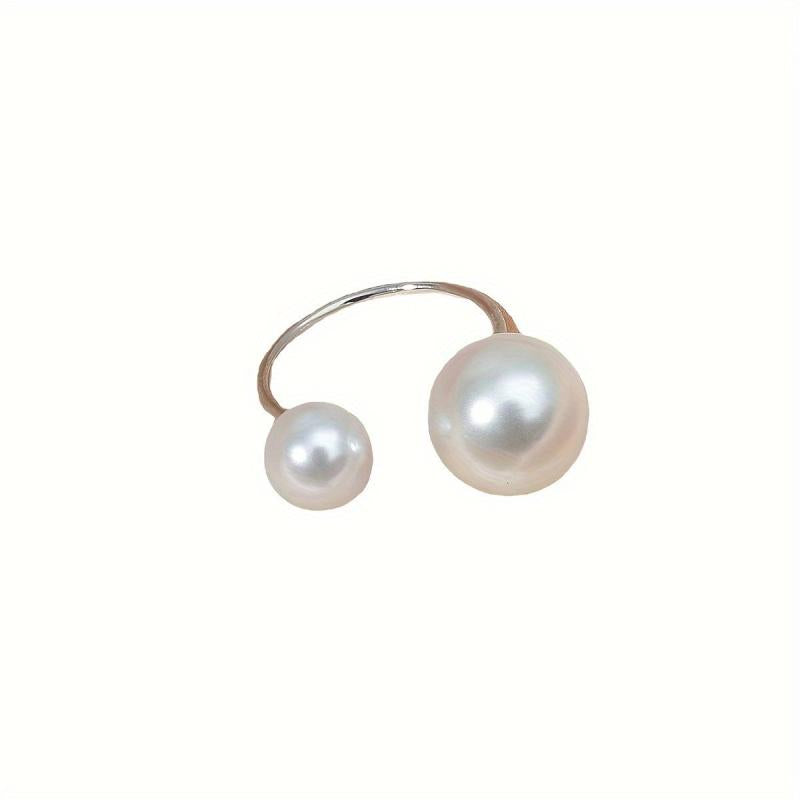 Minimalist Baroque Pearl Open Ring