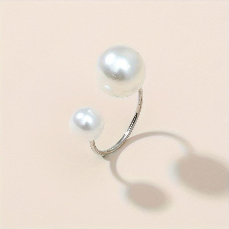 Minimalist Baroque Pearl Open Ring