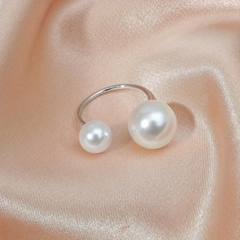 Minimalist Baroque Pearl Open Ring