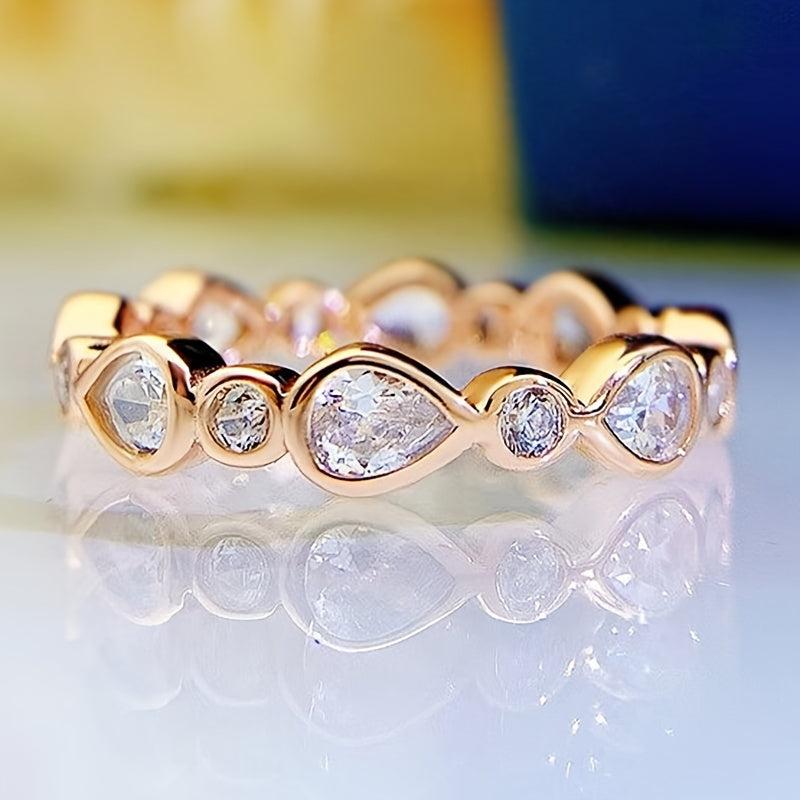 Minimalist Zirconia Inlay Stackable Ring for Women