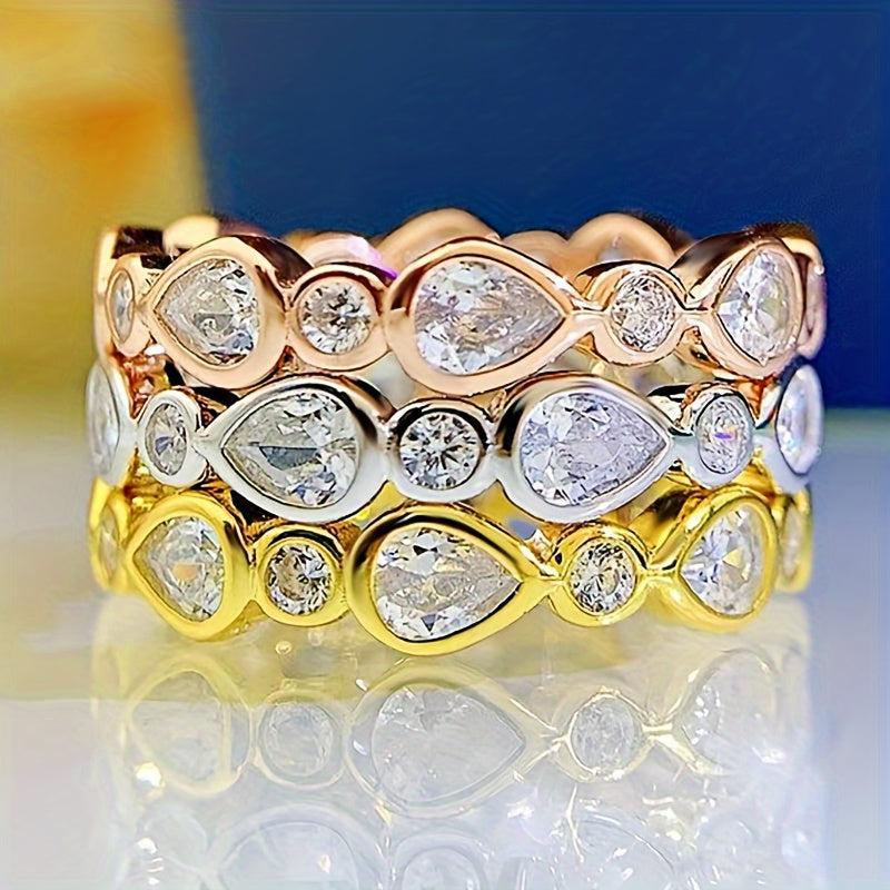 Minimalist Zirconia Inlay Stackable Ring for Women