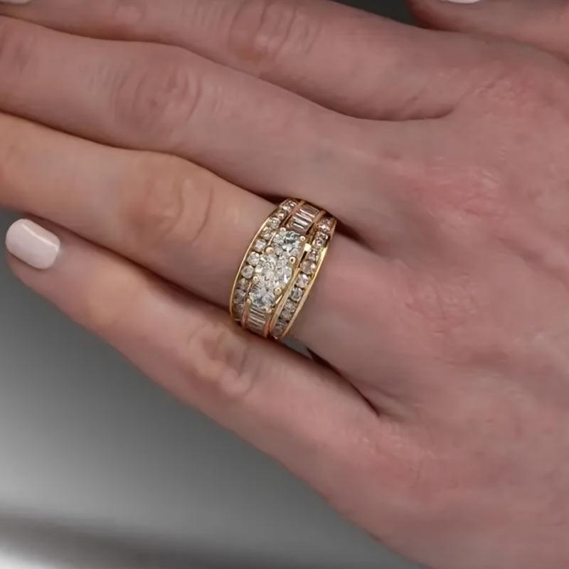 KISS Eternal Ring 4 Prong Zirconia Wedding Band Vintage Jewelry