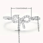 READKISS Bow Ring with Zirconia Stones Golden Plated April Birthstone Jewelry