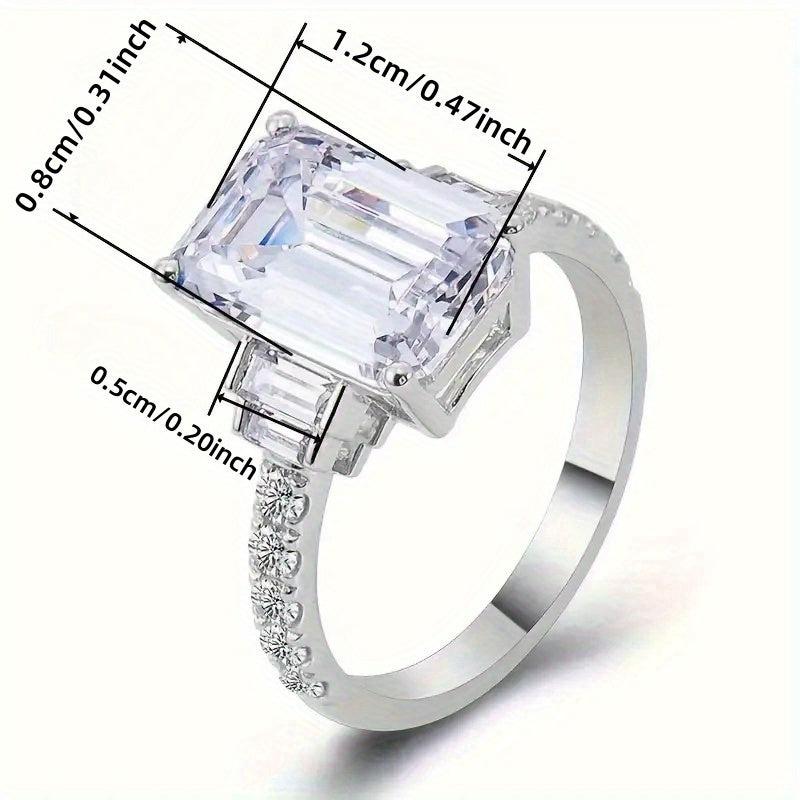 4 Prong Zirconia Engagement Ring for Women