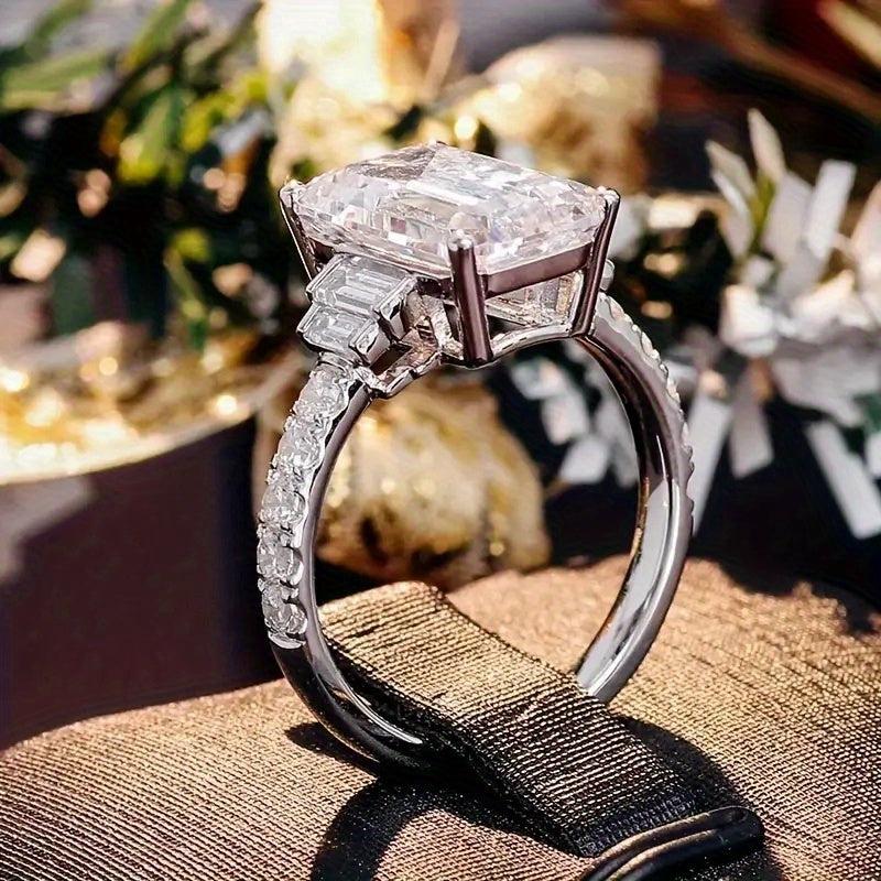 4 Prong Zirconia Engagement Ring for Women