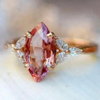 Copper Engagement Ring with Pink CZ for Bride