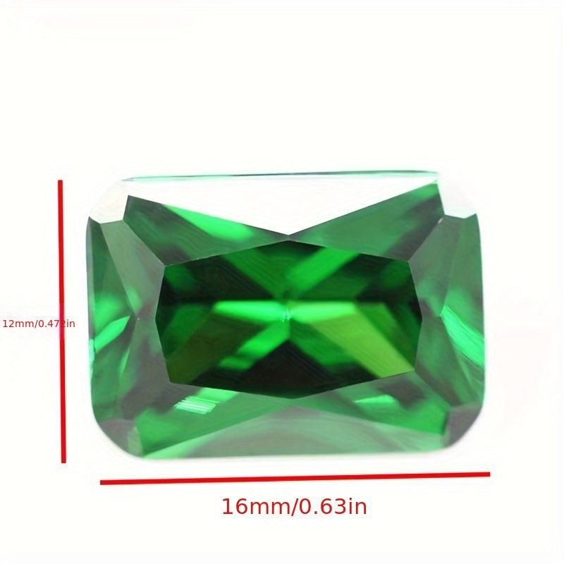 Emerald Green Zirconia Personalized Ring 12x16mm VVS1