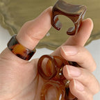 Set of 7 Vintage European & American Acrylic Resin Rings