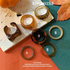 Set of 7 Vintage European & American Acrylic Resin Rings