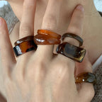 Set of 7 Vintage European & American Acrylic Resin Rings