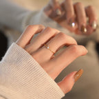 Golden Tone Adjustable Ring with Sparkling Rhinestone - Ideal Gift