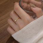 Golden Tone Adjustable Ring with Sparkling Rhinestone - Ideal Gift