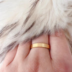 Minimalist Titanium Steel Ring Non Tarnish Golden Band Men Women