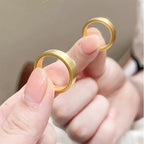 Minimalist Titanium Steel Ring Non Tarnish Golden Band Men Women