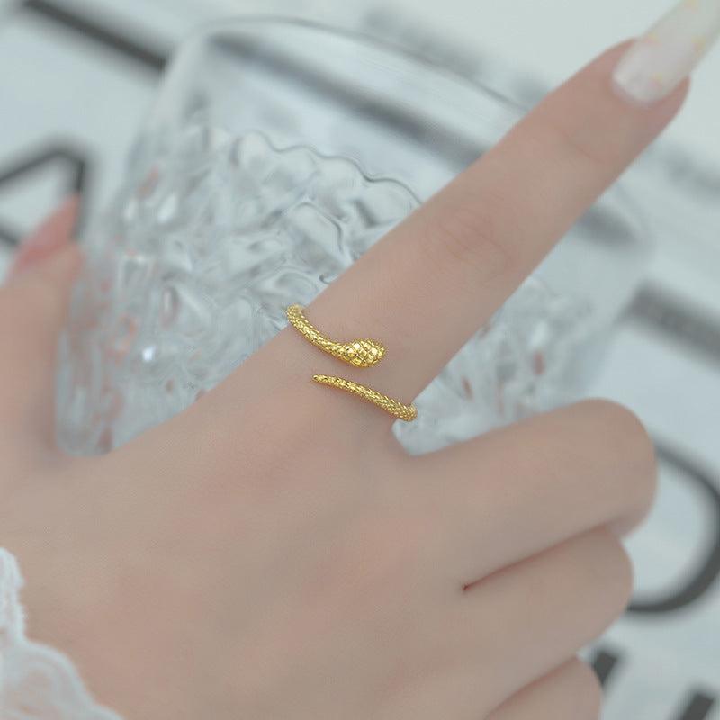 Adjustable Golden Snake Ring Vintage Inspired Daily & Party Wear