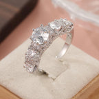 2pcs Women's Wedding Ring Set Zirconia Plated Copper Base