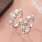 2pcs Women's Wedding Ring Set Zirconia Plated Copper Base