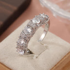 2pcs Women's Wedding Ring Set Zirconia Plated Copper Base