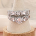 2pcs Women's Wedding Ring Set Zirconia Plated Copper Base