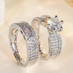 Zirconia Engagement Ring Set for Women Romantic Wedding Jewelry